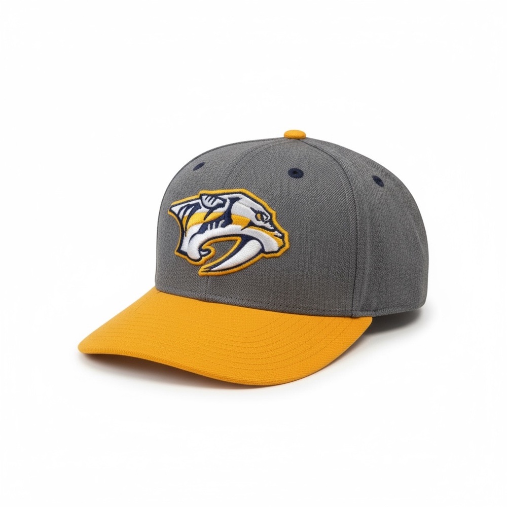 new Adidas ★ Nashville Predators NHL Baseball Cap Hat ★ Yellow Heather Grey ★ OS - Picture 15 of 16